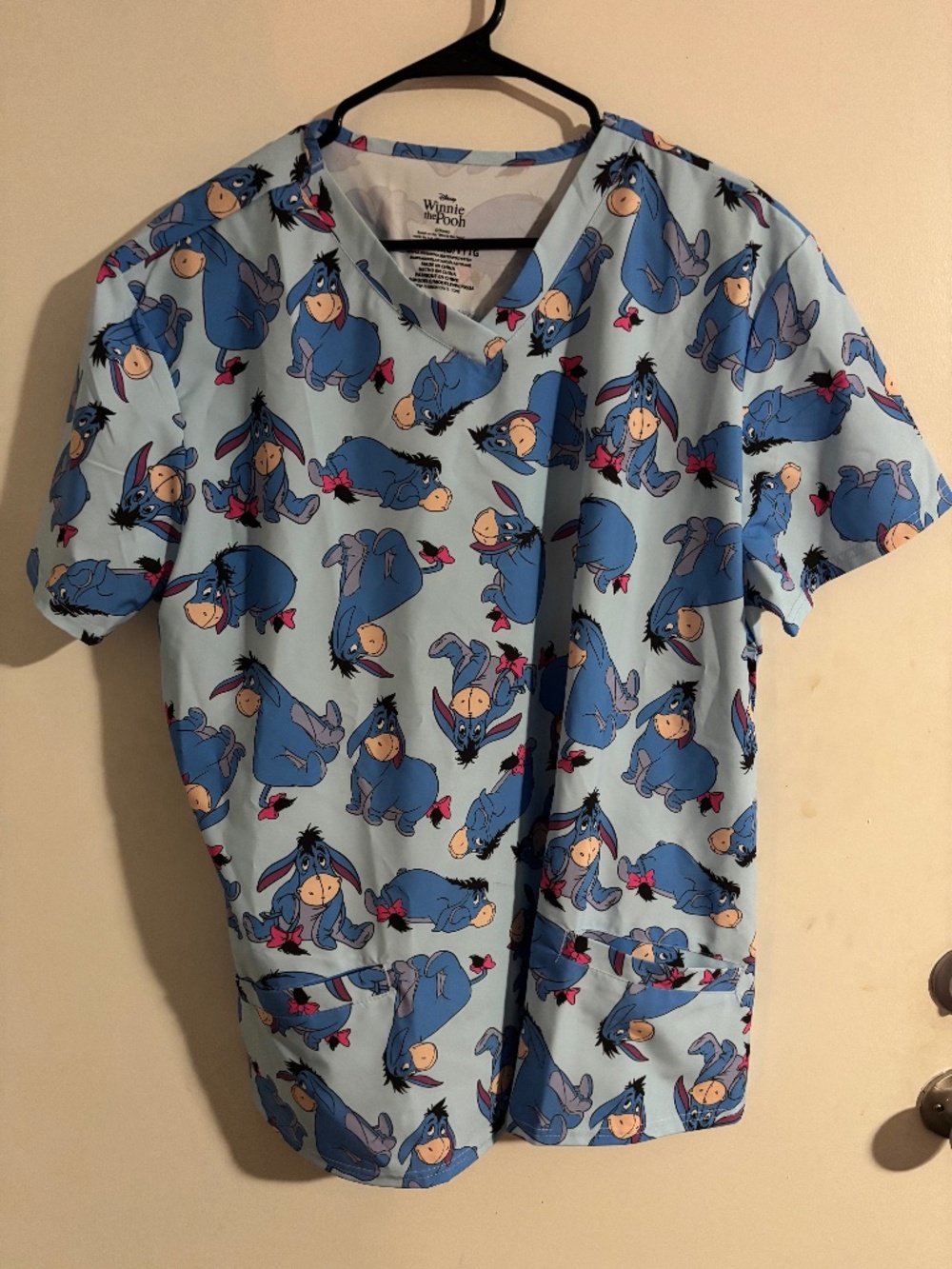 Eeyore by Funscrubs Women's 2-Pocket STRETCH V-Neck Print Scrub top
